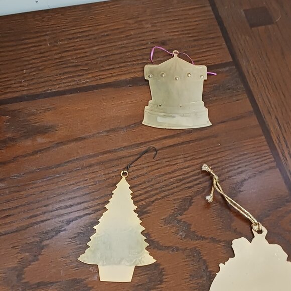 Goldtone Gloria DUCHIN CHRISTMAS ORNAMENTS 80s, Lot of 3 - Picture 8 of 10